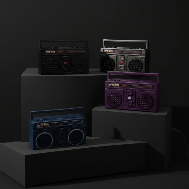 Mini Voice Recorder Keychain — Retro Radio Design