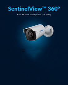 360° WiFi Security Camera — 4-Lens, Color Night Vision & Motion Tracking