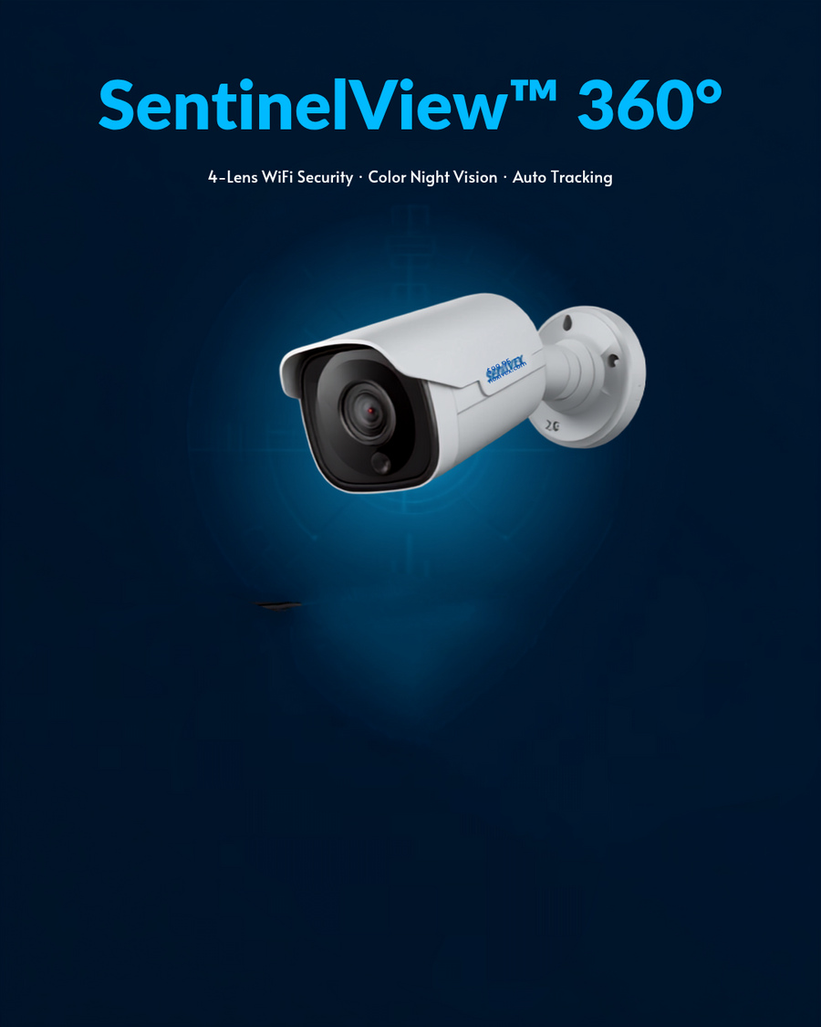 360° WiFi Security Camera — 4-Lens, Color Night Vision & Motion Tracking